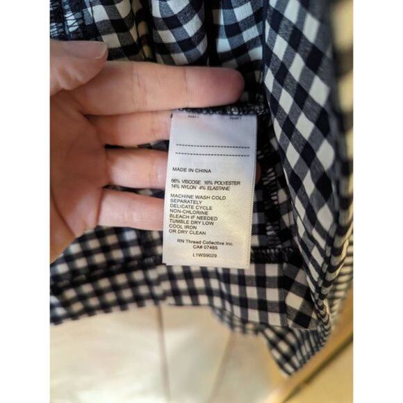 Laundry Shelli Segal Gingham Print Open Front Blazer Jacket Bell Sleeves Size XS - Picture 6 of 7